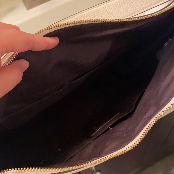 Beige coach purse with metal detailing - Picture 3 of 5